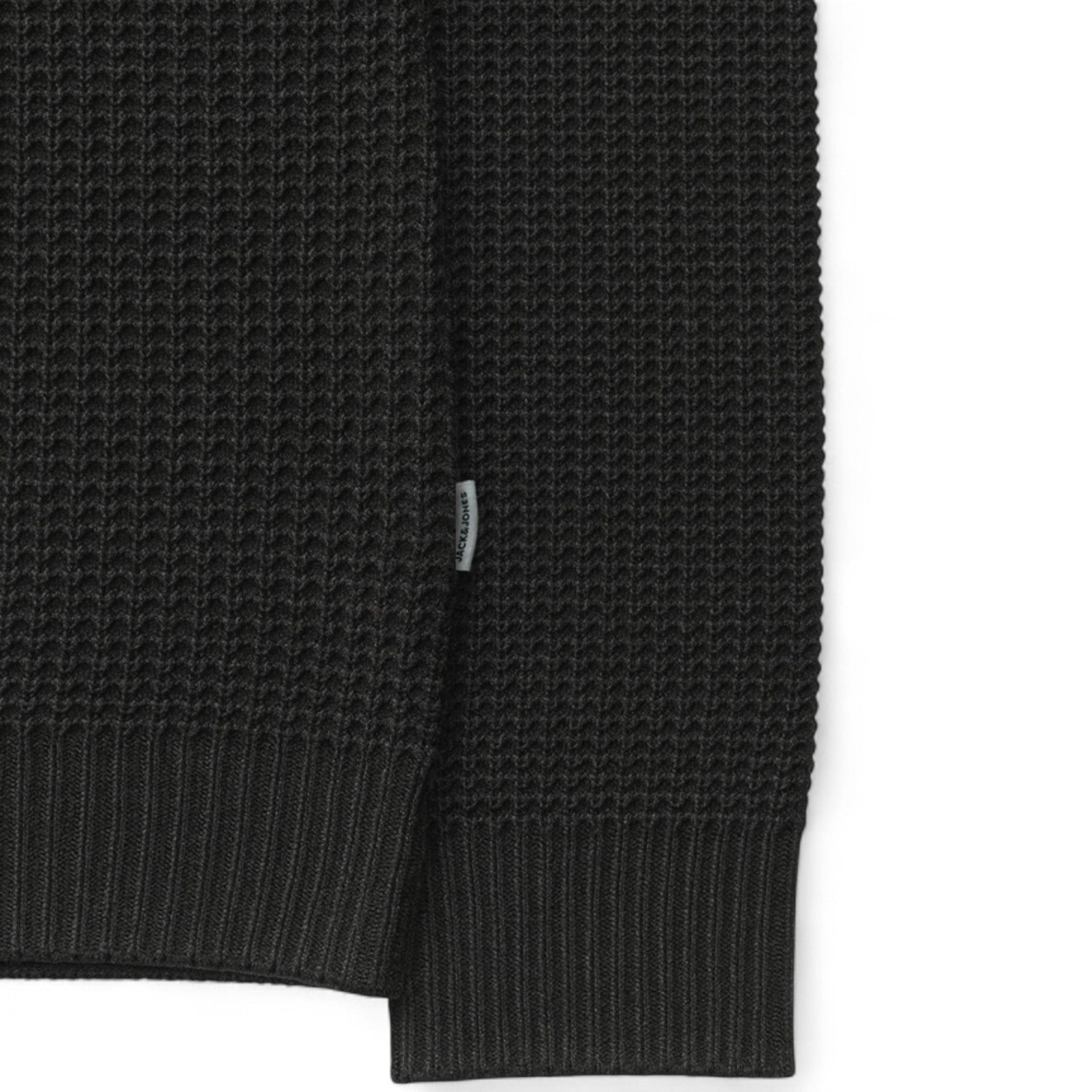 Men’s Ex Store Jack & Jones chunky knit jumper in black – classic crew neck sweater